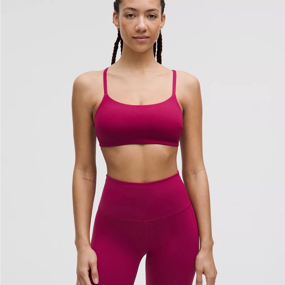 Lululemon Wunder Train Strappy Racer Bra Light Support A/B cup in Magenta Smoke